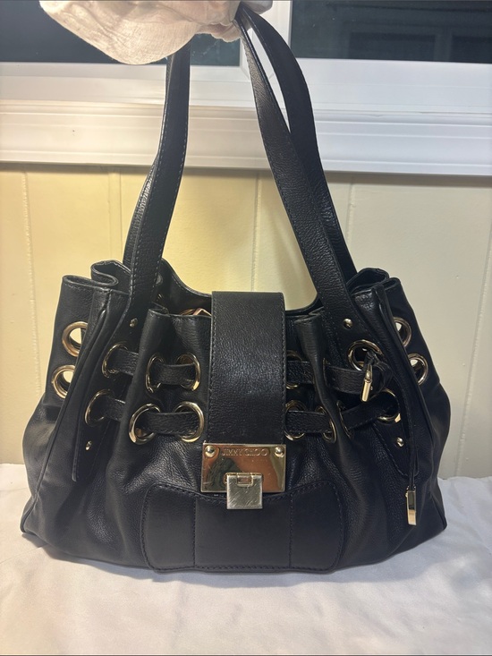 Jimmy Choo Handbags - VGUC Jimmy Choo Ramona Shoulder Bag Black Supple Leather - Authentic! Vintage!
